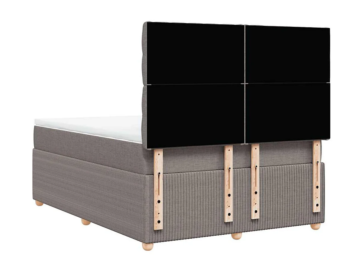 Sommier à lattes de lit avec matelas Taupe 140x200 cm Tissu