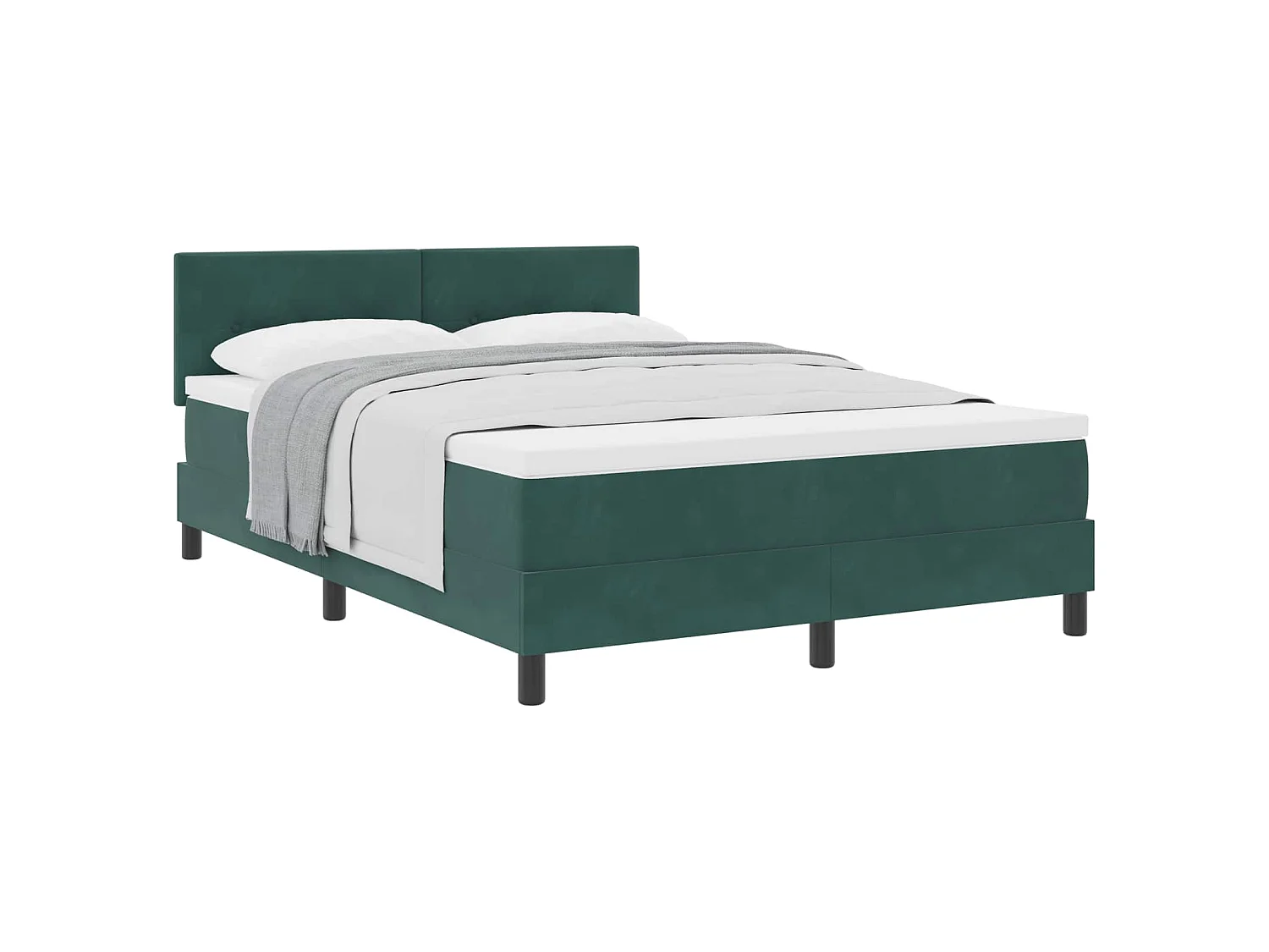 Cama tipo Box Spring Verde oscuro 140 x 200 cm Terciopelo