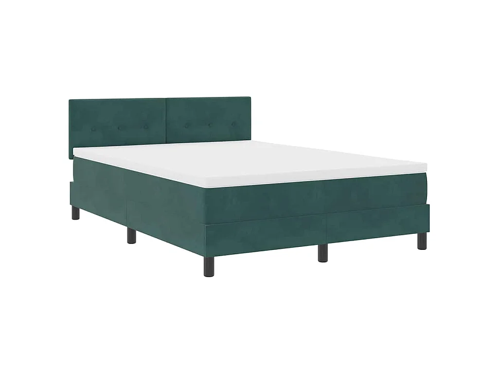 Cama tipo Box Spring Verde oscuro 140 x 200 cm Terciopelo