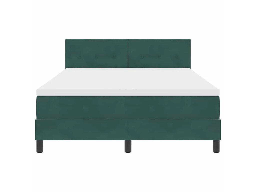 Cama tipo Box Spring Verde oscuro 140 x 200 cm Terciopelo