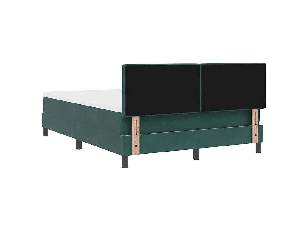 Cama tipo Box Spring Verde oscuro 140 x 200 cm Terciopelo