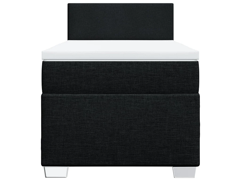 Cama box spring con colchón tela negro 90x200 cm