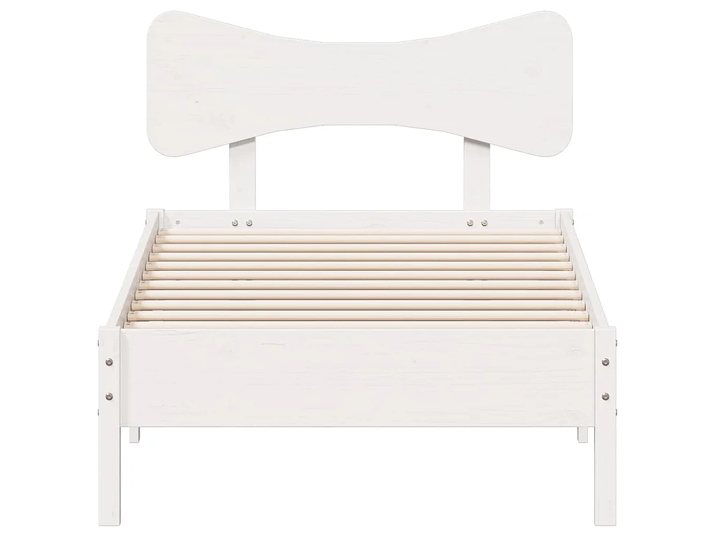 Bedframe zonder matras massief grenenhout wit 90x200 cm