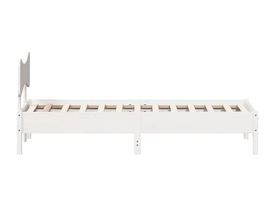 Bedframe zonder matras massief grenenhout wit 90x200 cm
