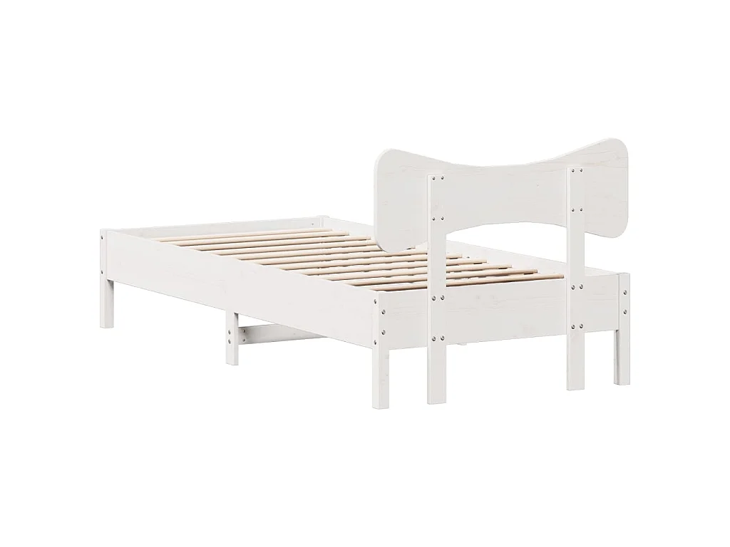 Bedframe zonder matras massief grenenhout wit 90x200 cm