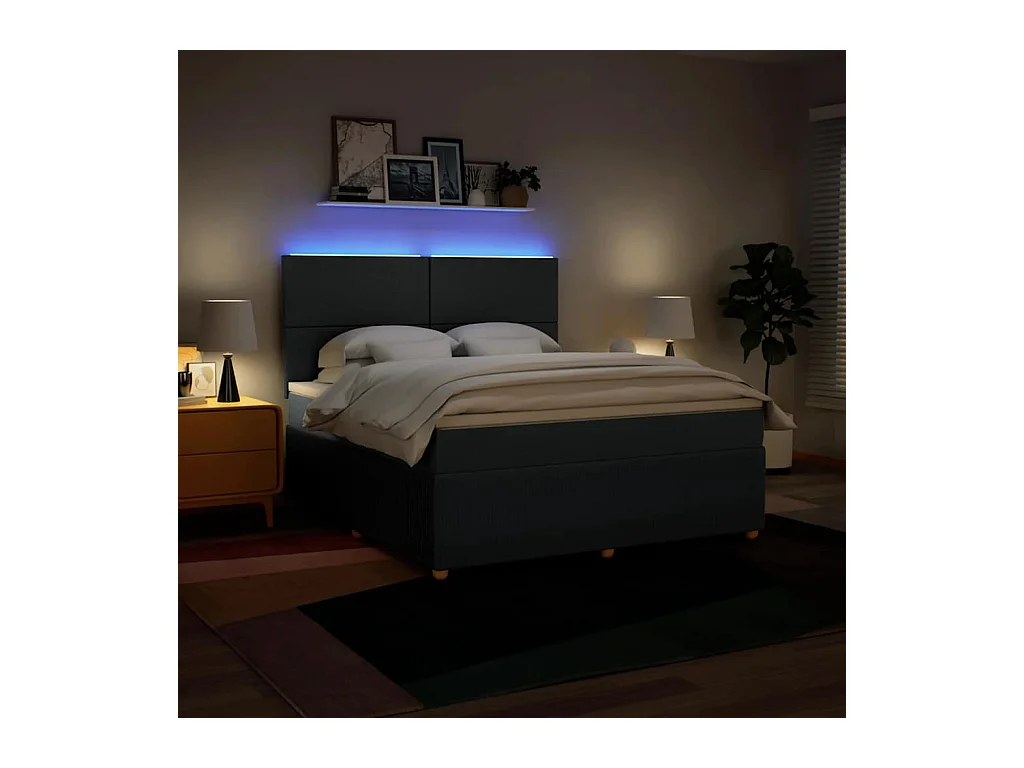 Giroletto a Molle con Materasso Blu 180x200 cm in Tessuto