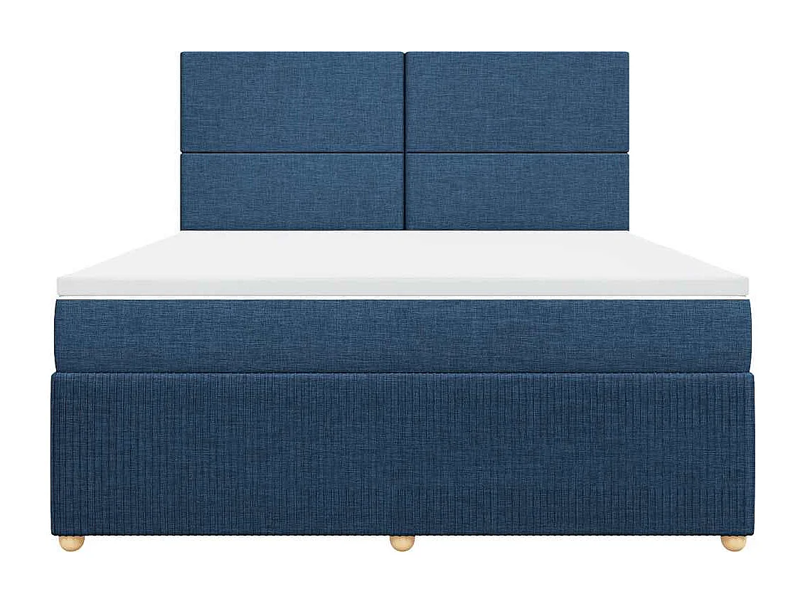 Boxspringbett mit Matratze Blau 180x200 cm Stoff
