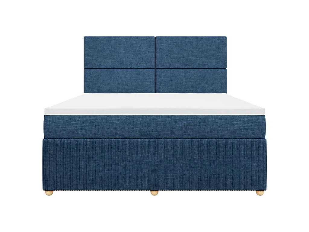 Boxspringbett mit Matratze Blau 180x200 cm Stoff
