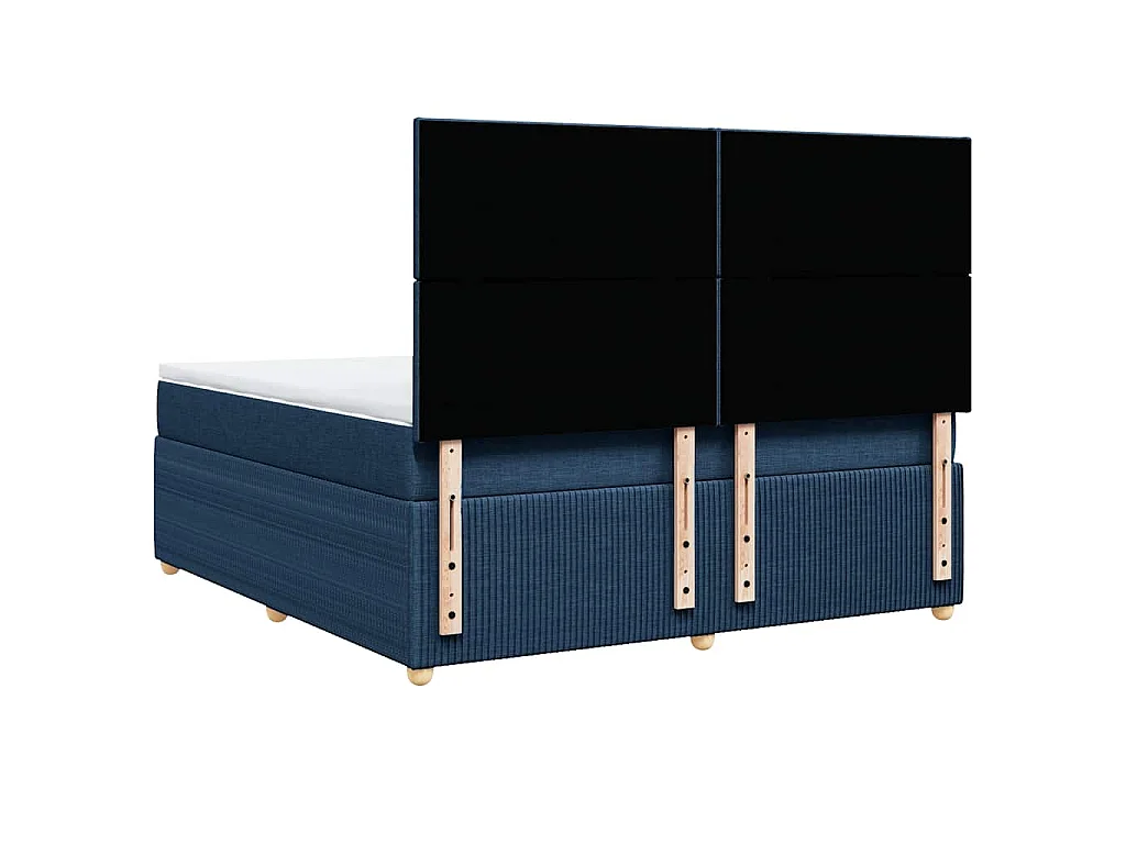 Boxspringbett mit Matratze Blau 180x200 cm Stoff