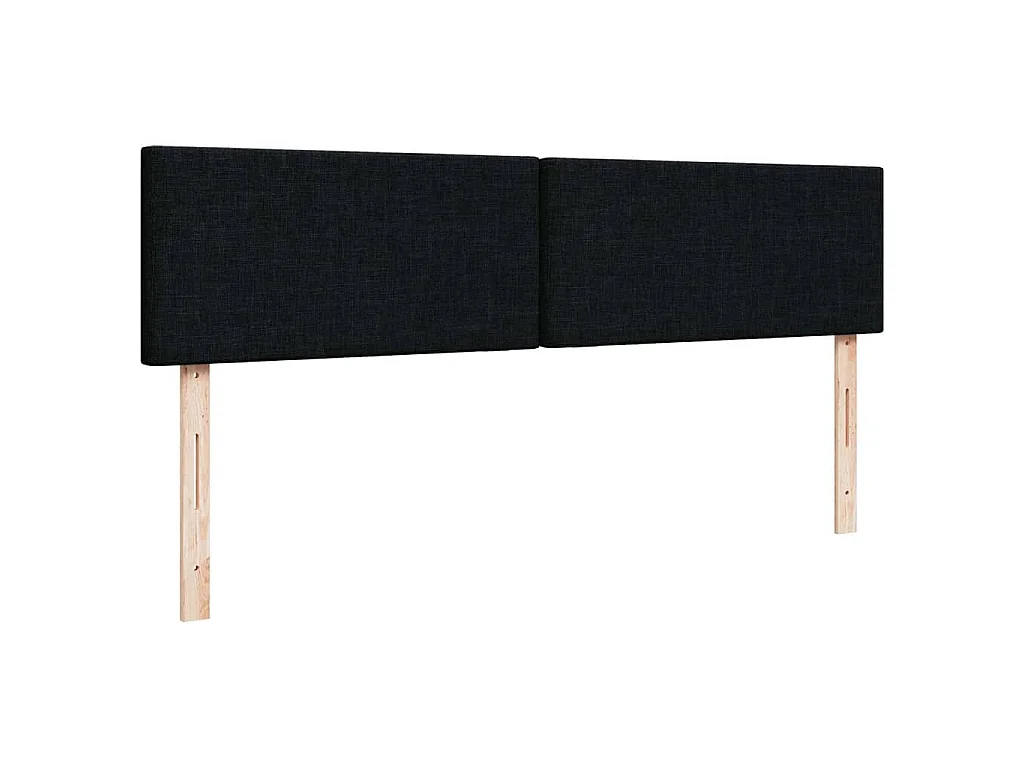 Struttura Letto Pouf con Materassi Nero 160x200 cm in Tessuto