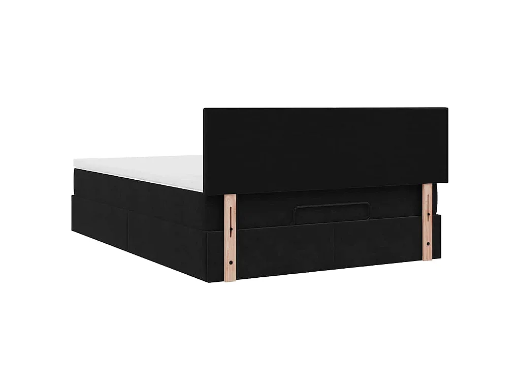 Ottoman bed met matras 140x200cm fluweel zwart
