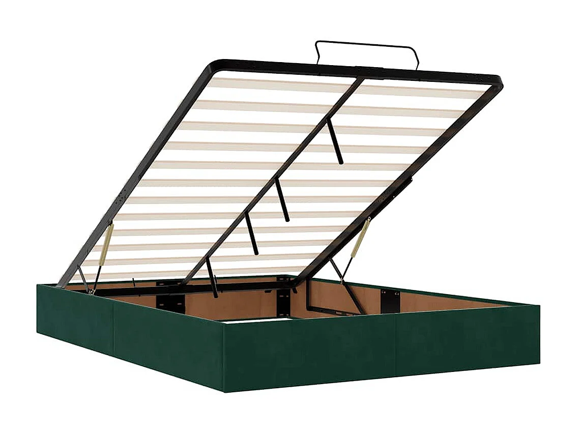 Ottoman-Bett mit Matratzen Dunkelgrün 140x200 cm Samt
