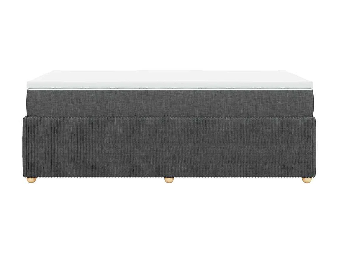 Boxspring met matras stof donkergrijs 90x200 cm