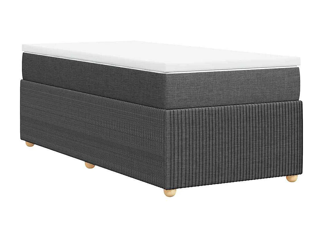 Boxspring met matras stof donkergrijs 90x200 cm