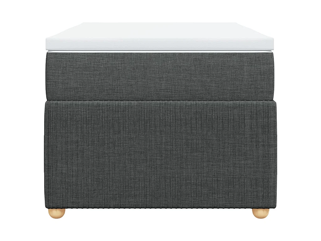 Cama box spring con colchón tela gris oscuro 90x200 cm