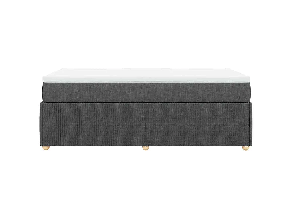 Cama box spring con colchón tela gris oscuro 90x200 cm