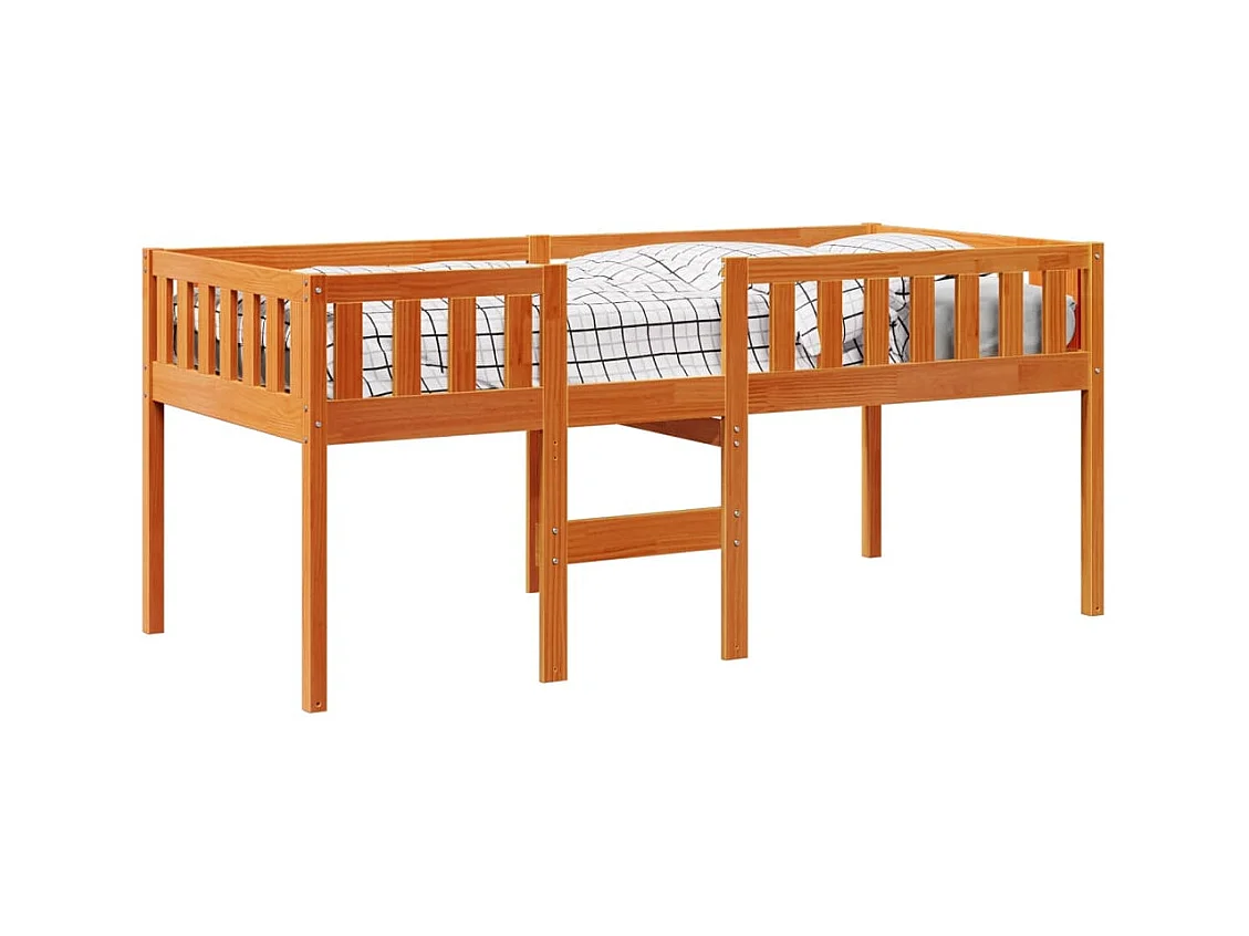 Kinderbett ohne Matratze Wachsbraun 90x190 cm Massivholz Kiefer