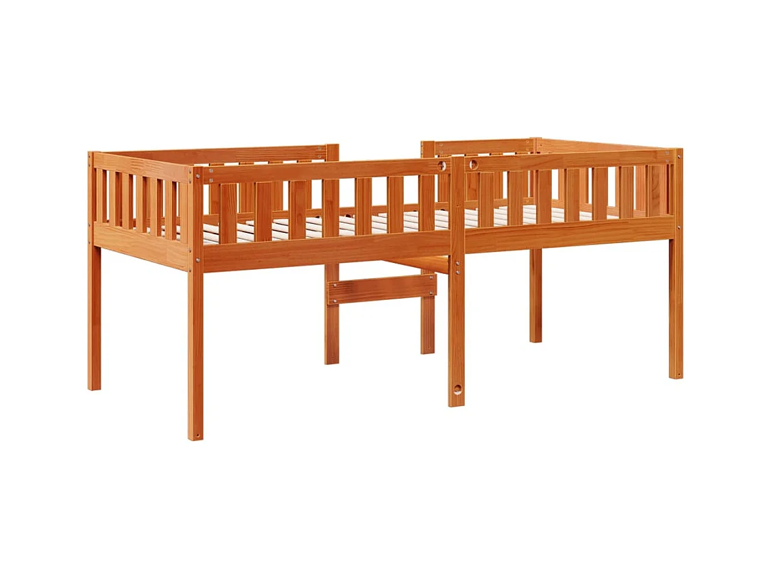 Kinderbett ohne Matratze Wachsbraun 90x190 cm Massivholz Kiefer