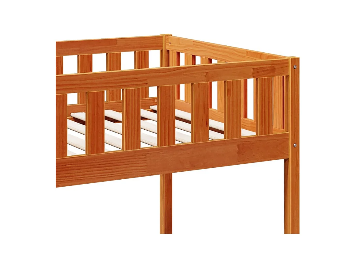 Kinderbett ohne Matratze Wachsbraun 90x190 cm Massivholz Kiefer