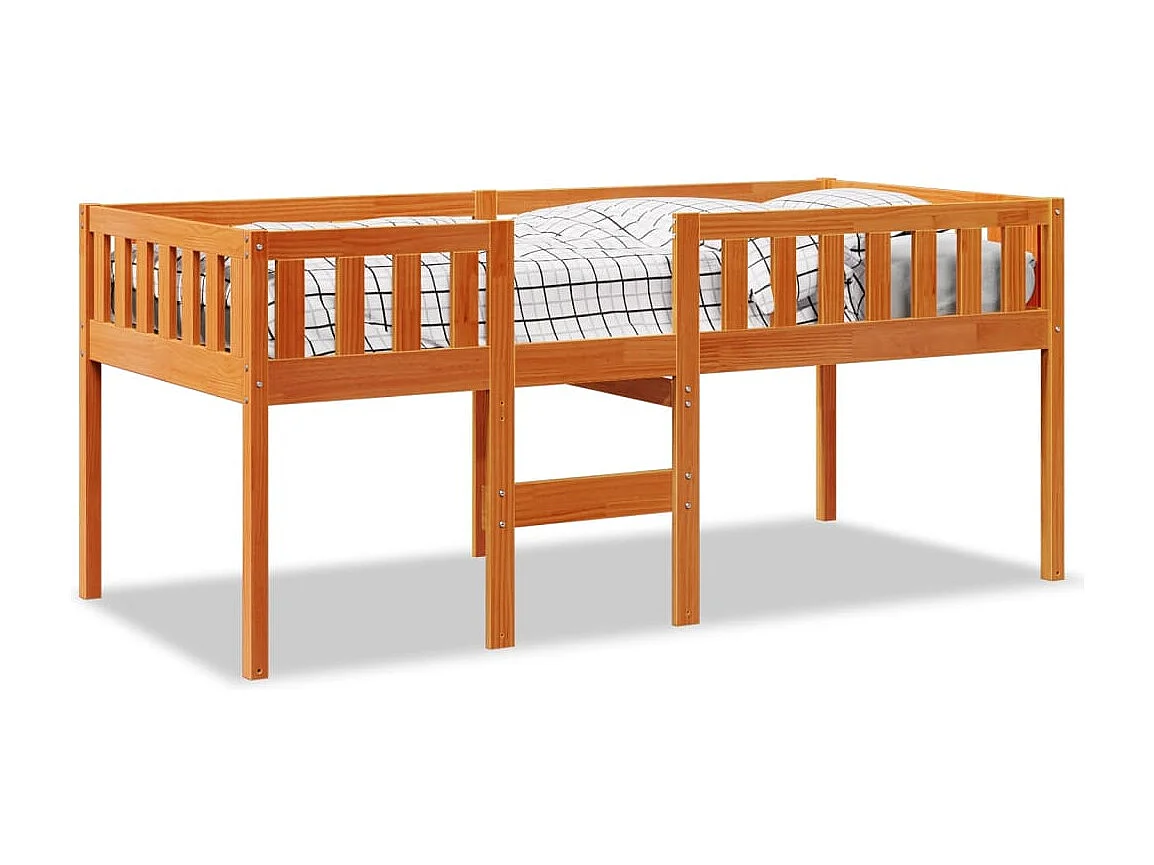 Cama de criança sem colchão 90x190 cm pinho maciço castanho-mel