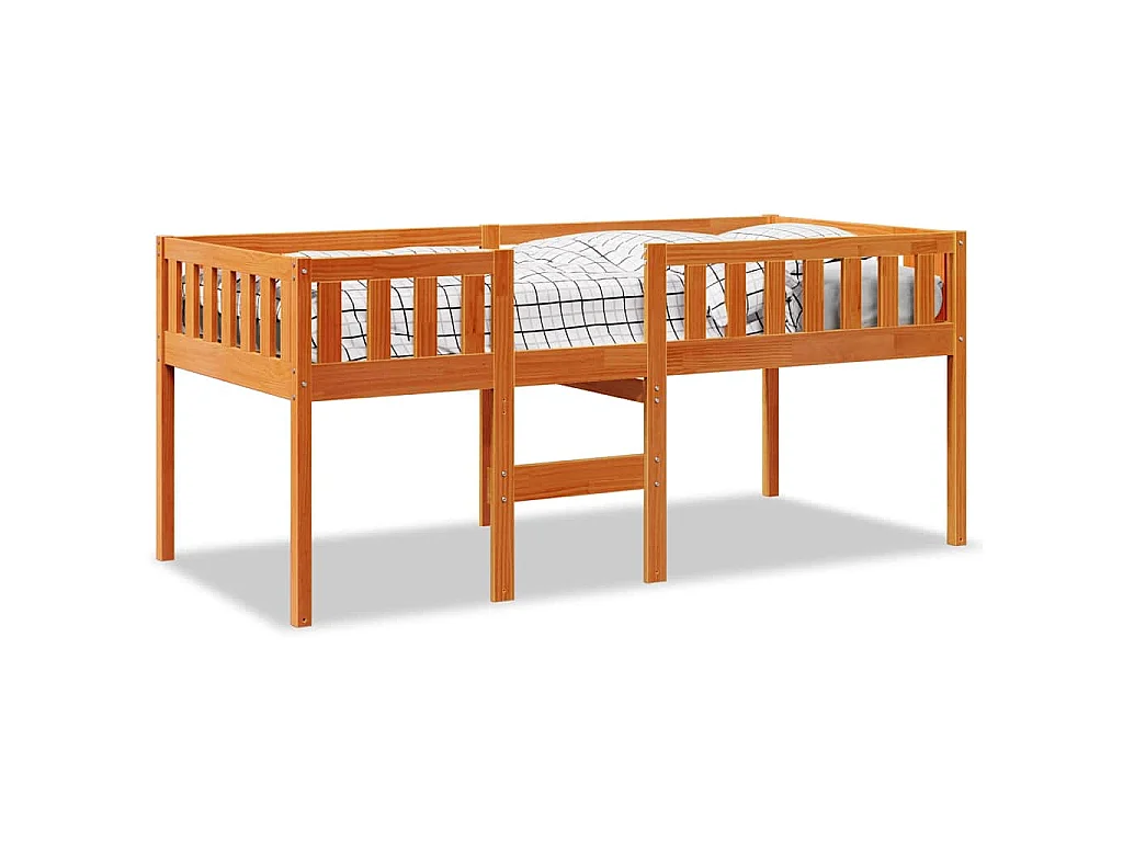 Lit pour enfants sans matelas cire marron 90x190 cm pin massif