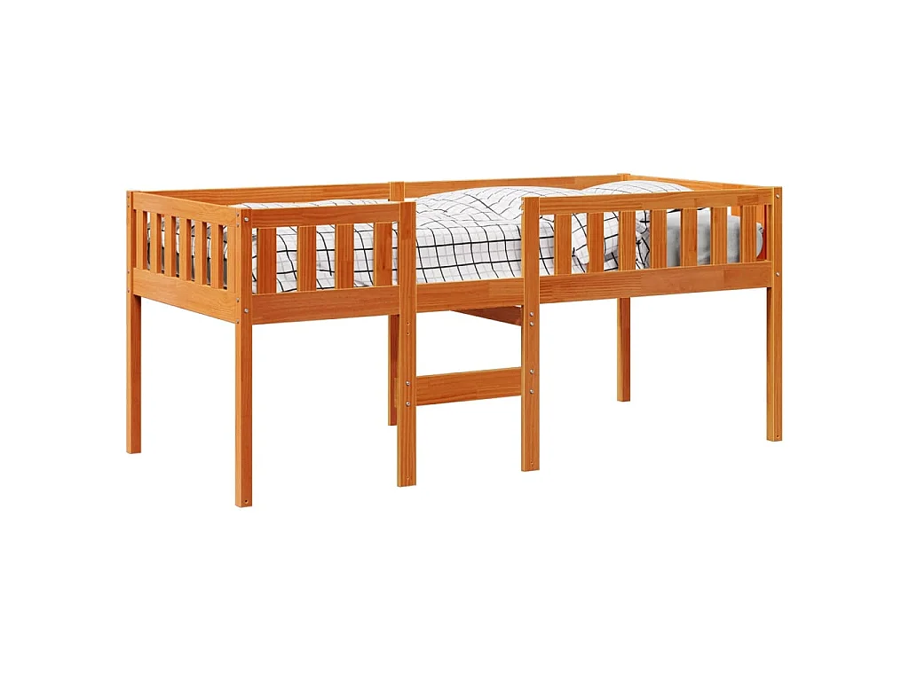 Lit pour enfants sans matelas cire marron 90x190 cm pin massif