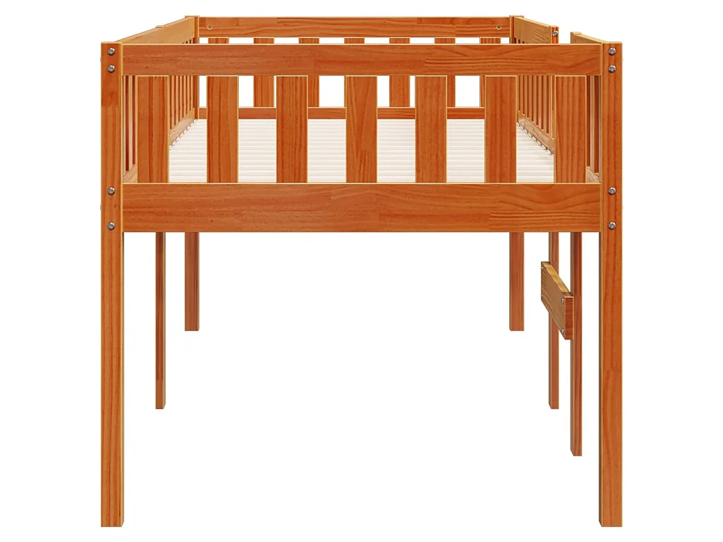 Lit pour enfants sans matelas cire marron 90x190 cm pin massif