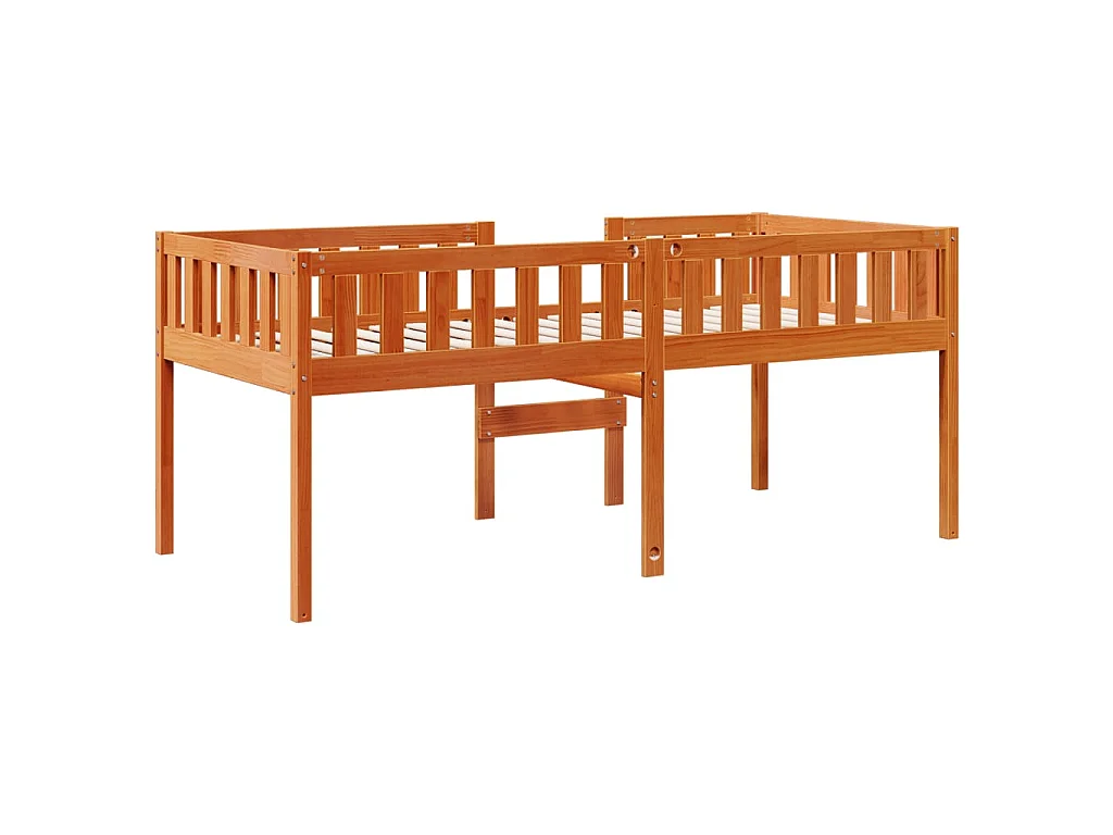 Lit pour enfants sans matelas cire marron 90x190 cm pin massif