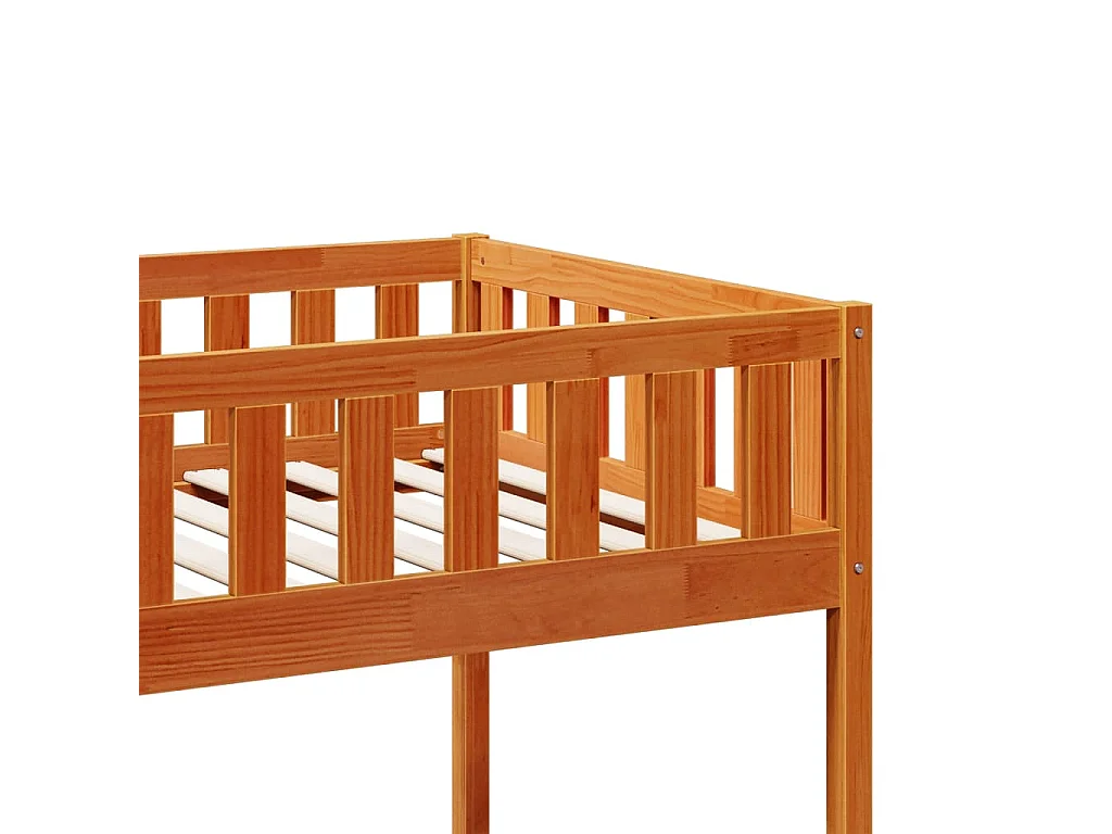 Lit pour enfants sans matelas cire marron 90x190 cm pin massif