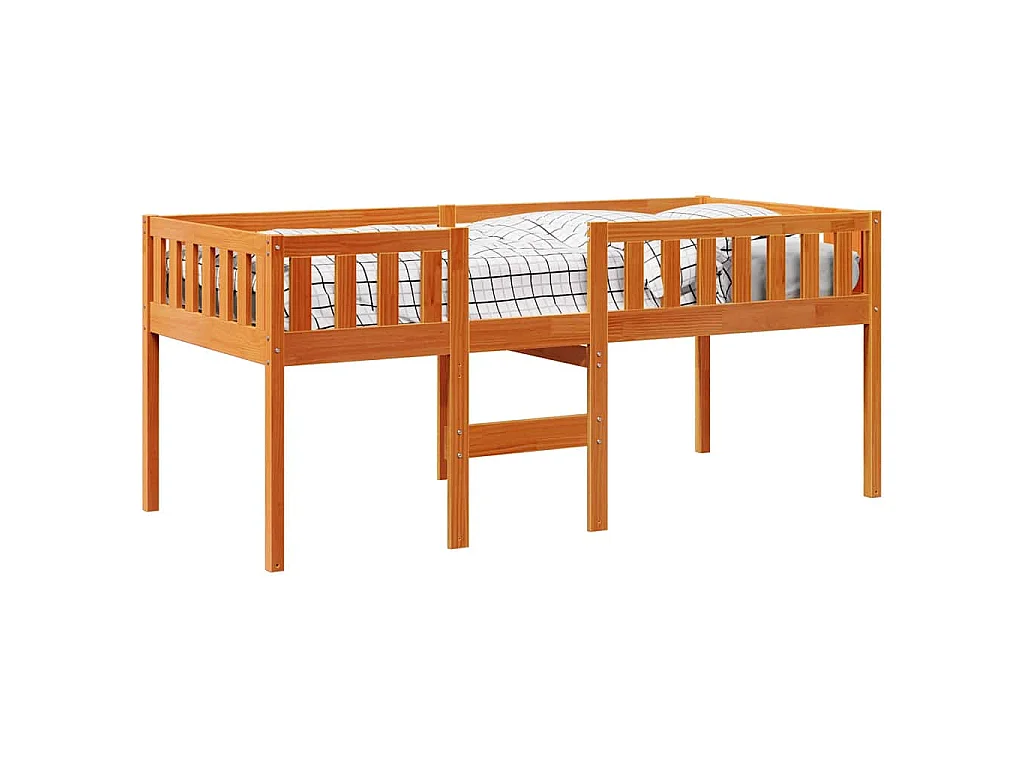 Kinderbett ohne Matratze Wachsbraun 90x190 cm Massivholz Kiefer