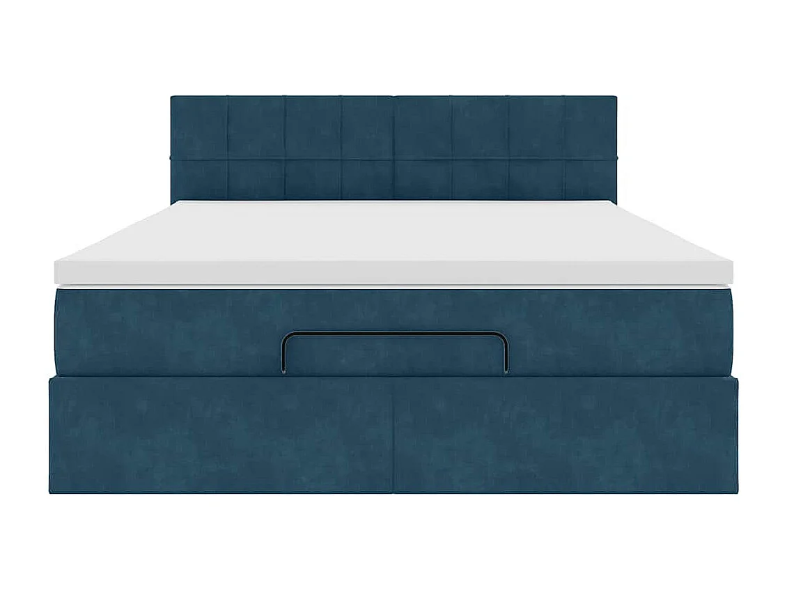 Ottoman-Bett mit Matratze Dunkelblau 140x190 cm Samt