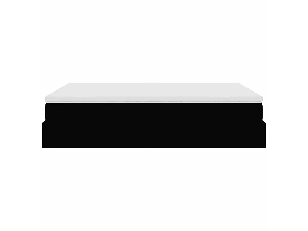 Cadre de lit ottoman avec matelas noir 140x190 cm similicuir