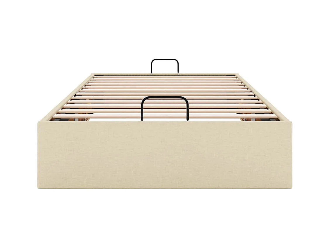 Cadre de lit ottoman sans matelas crème 90x200 cm tissu