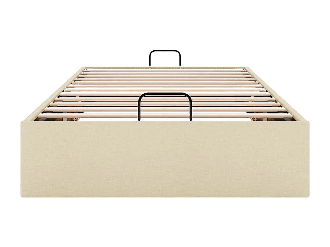 Ottoman-Bett ohne Matratze Creme 90x200 cm Stoff