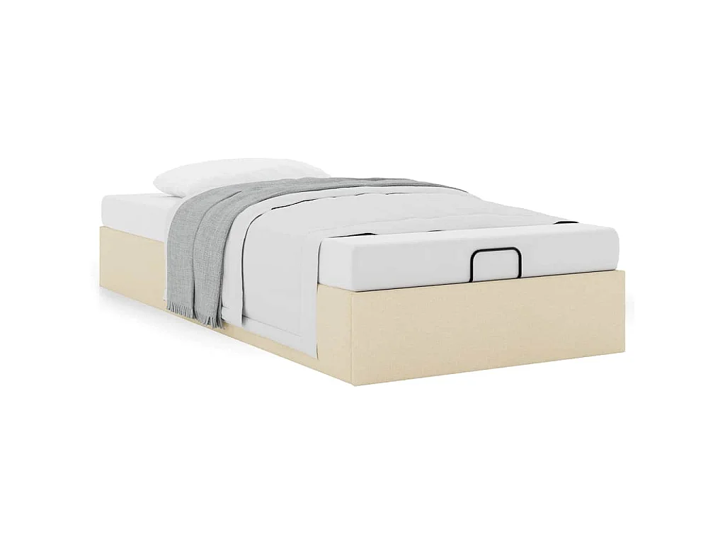 Bedframe zonder matras 90x200 cm stof crèmekleurig