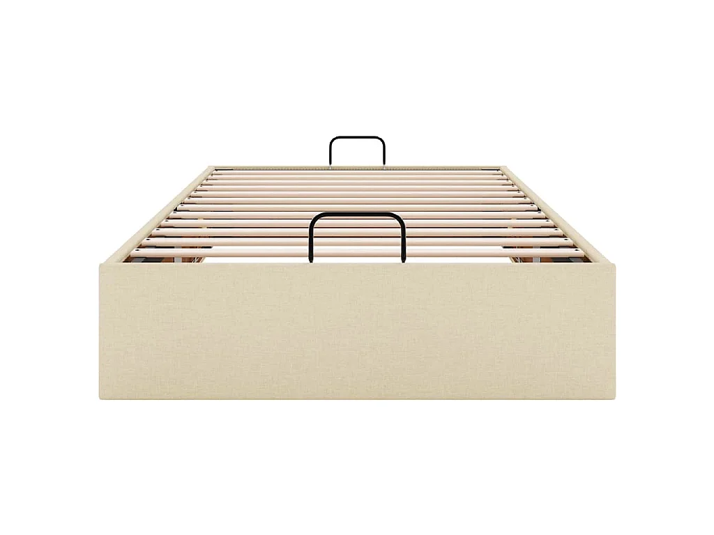 Bedframe zonder matras 90x200 cm stof crèmekleurig