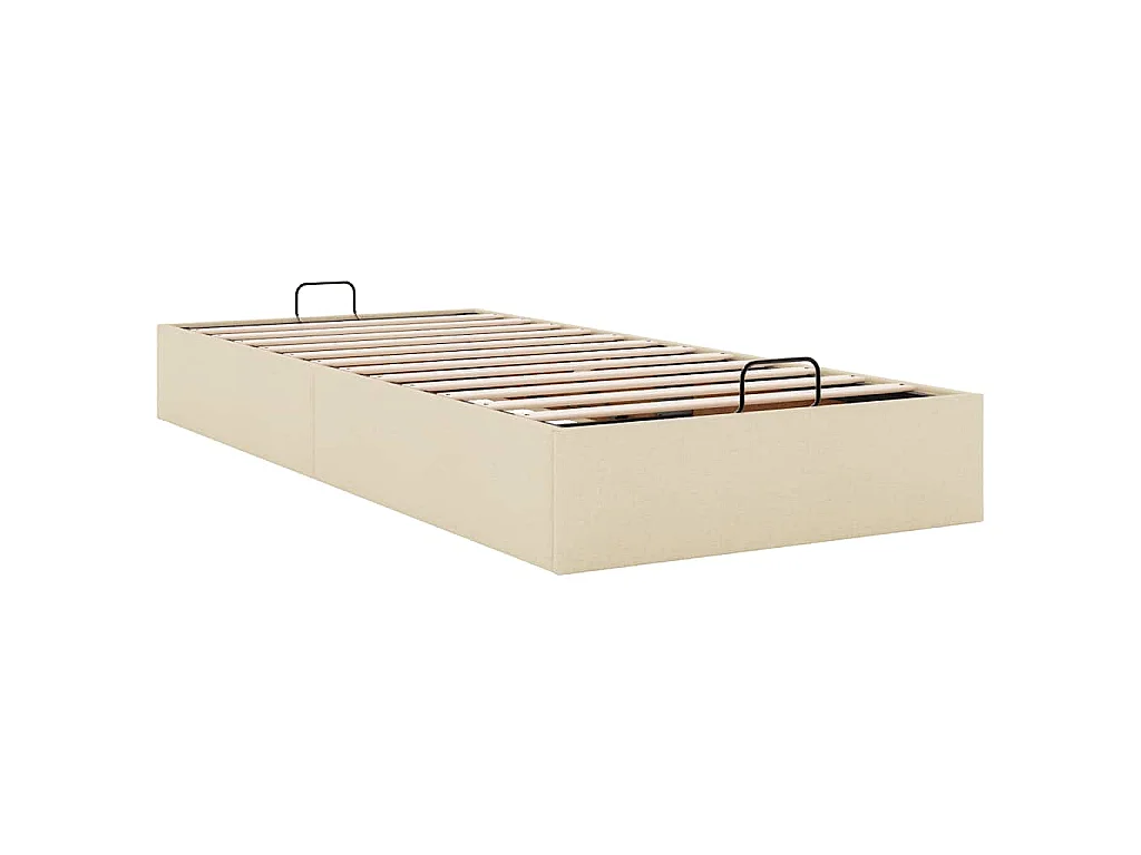 Bedframe zonder matras 90x200 cm stof crèmekleurig