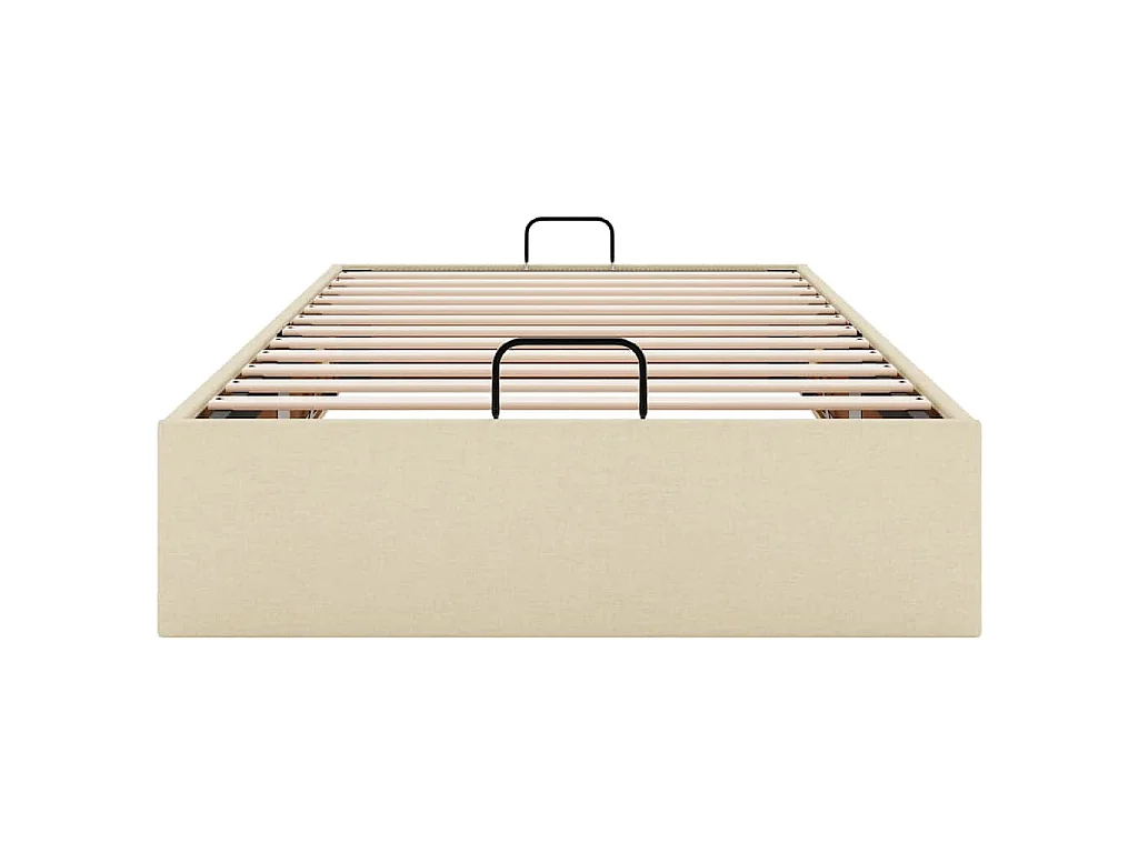 Cadre de lit ottoman sans matelas crème 90x200 cm tissu