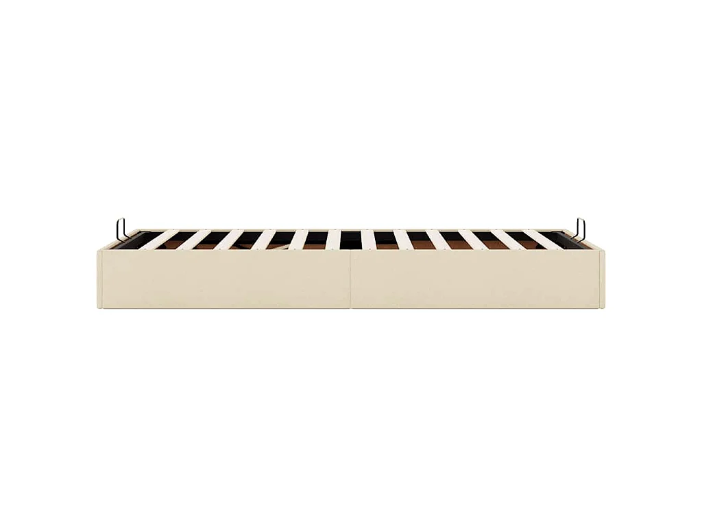 Cadre de lit ottoman sans matelas crème 90x200 cm tissu