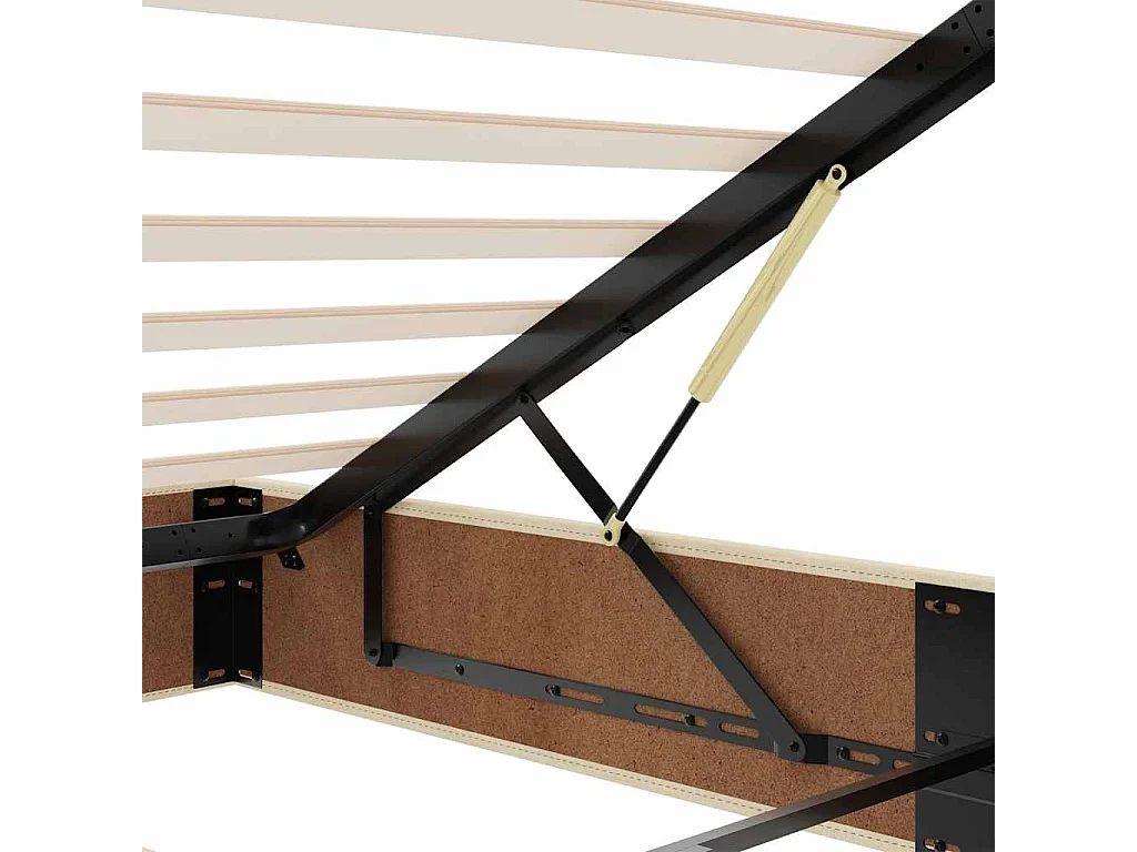 Cadre de lit ottoman sans matelas crème 90x200 cm tissu