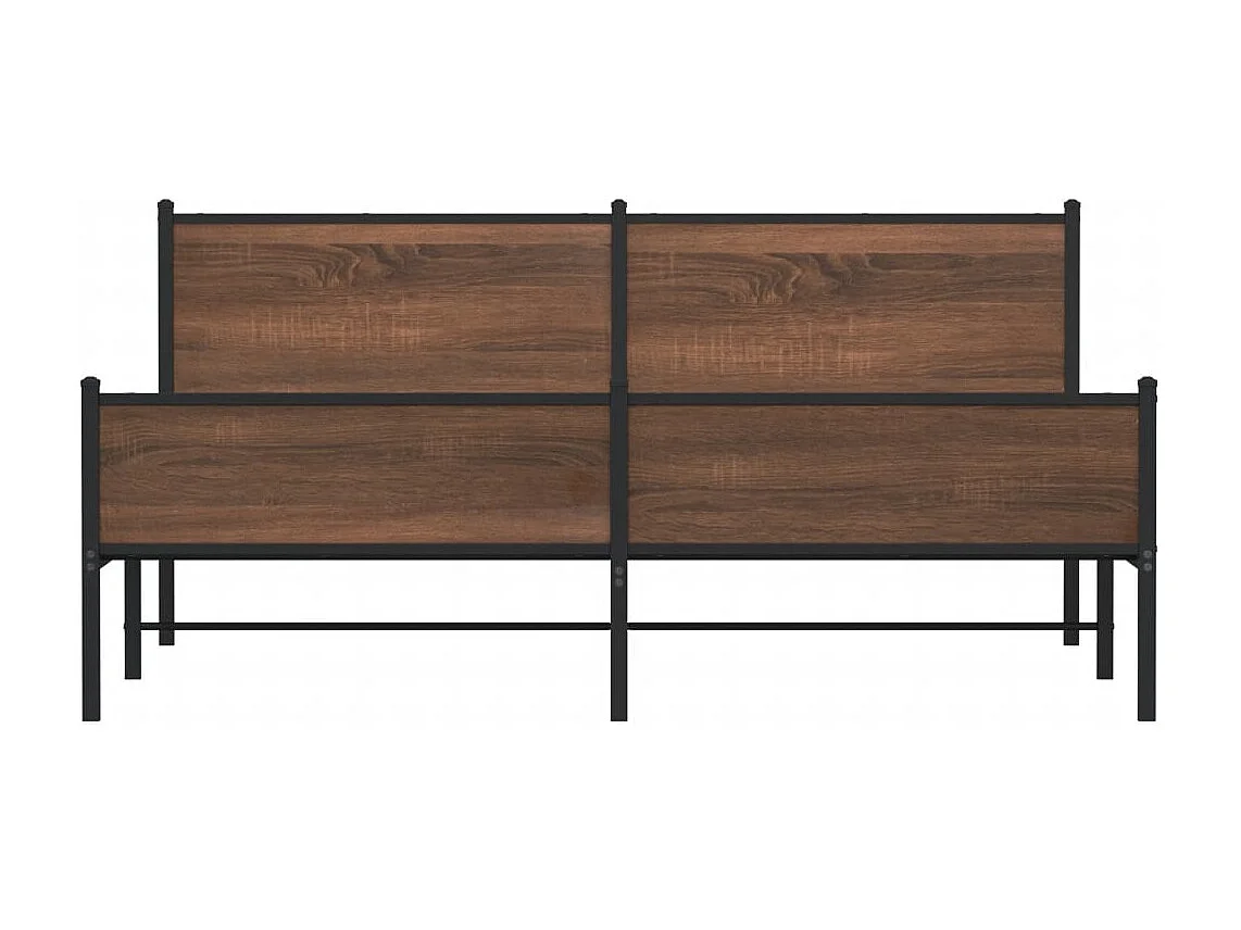 Estructura de cama sin colchón metal marrón roble 160x200 cm