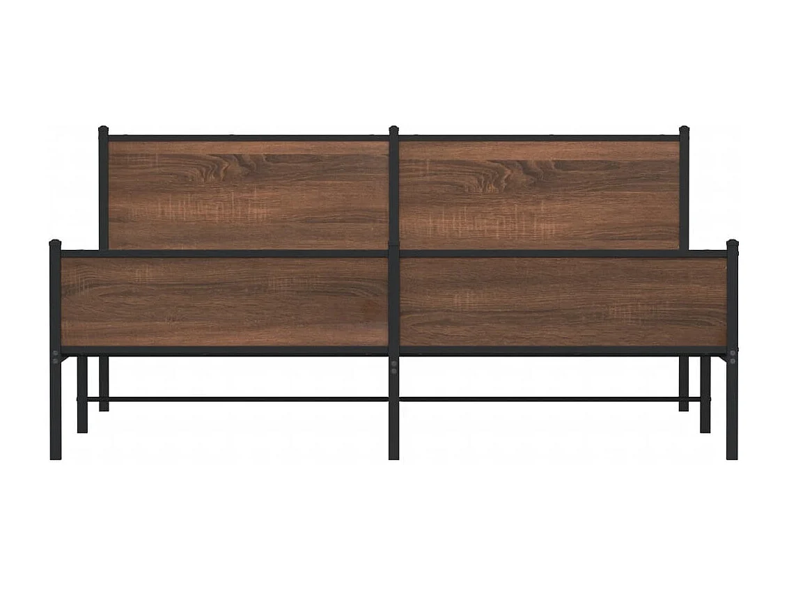 Estructura de cama sin colchón metal marrón roble 160x200 cm