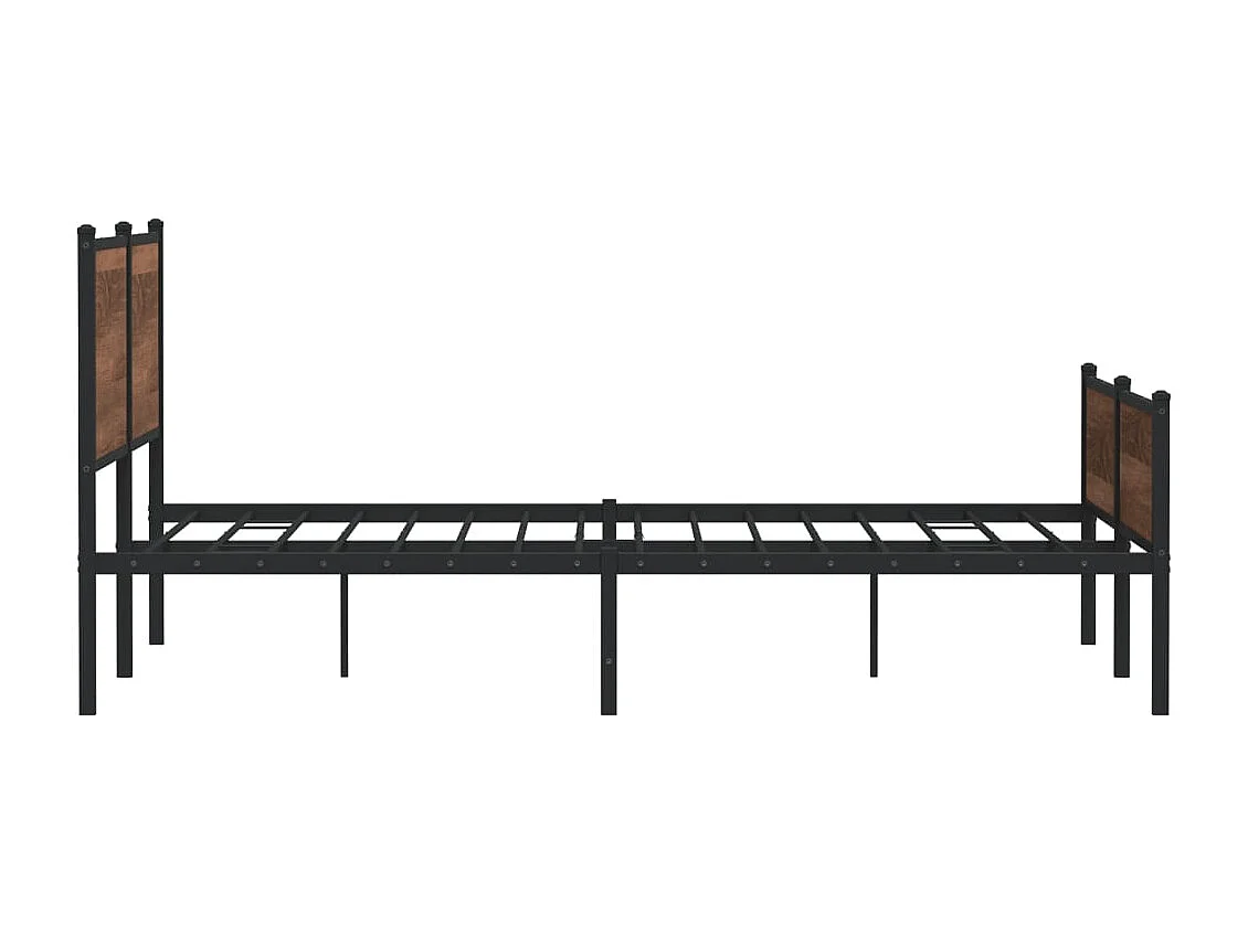 Estructura de cama sin colchón metal marrón roble 160x200 cm