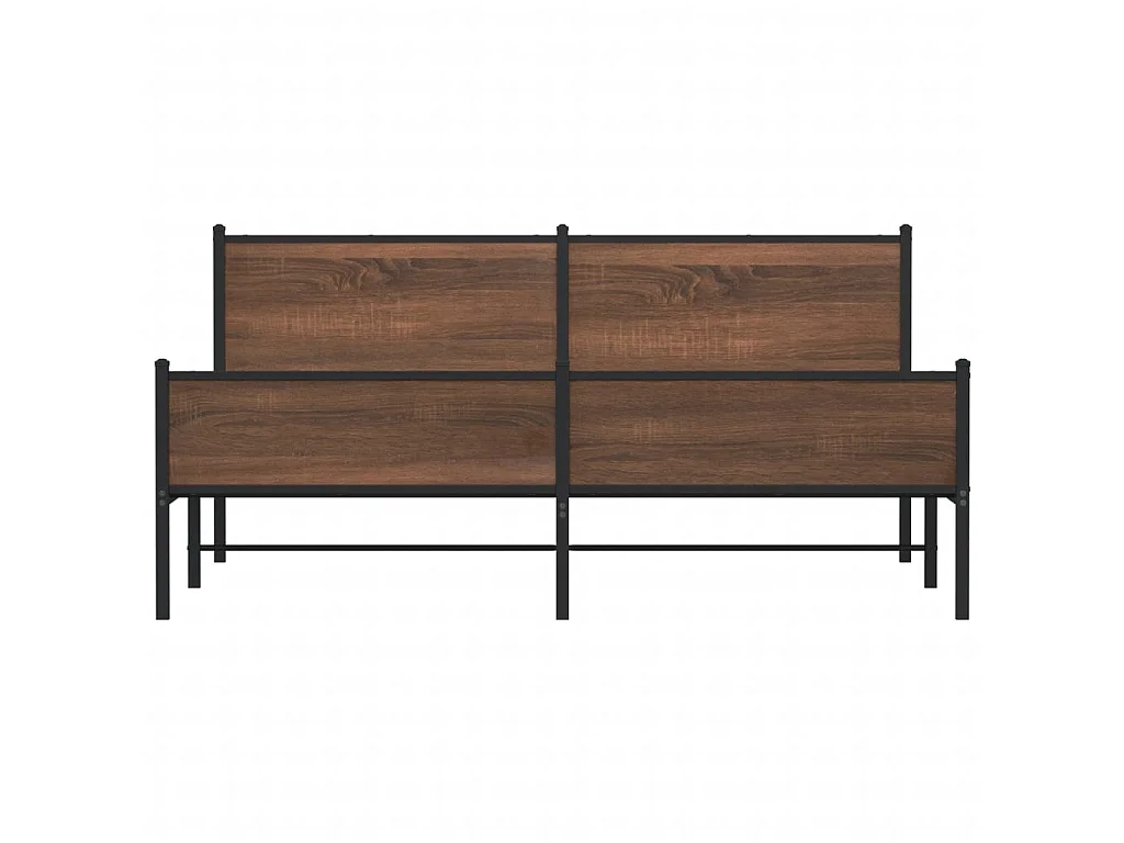 Giroletto senza Materaso in Metallo Rovere Marrone 160x200 cm