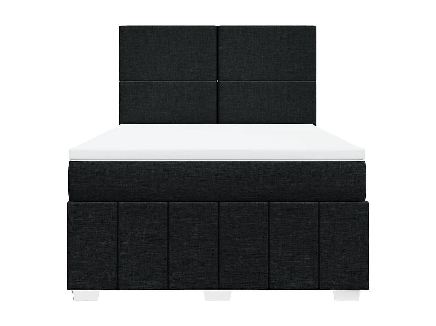 Cama box spring con colchón tela negro 140x200 cm