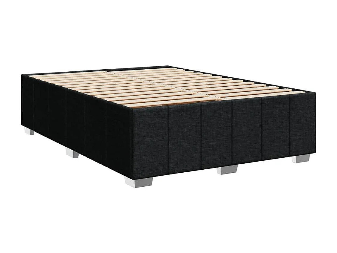 Cama box spring con colchón tela negro 140x200 cm