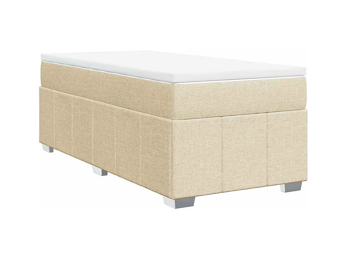 Boxspringbett mit Matratze Creme 100x200 cm Stoff