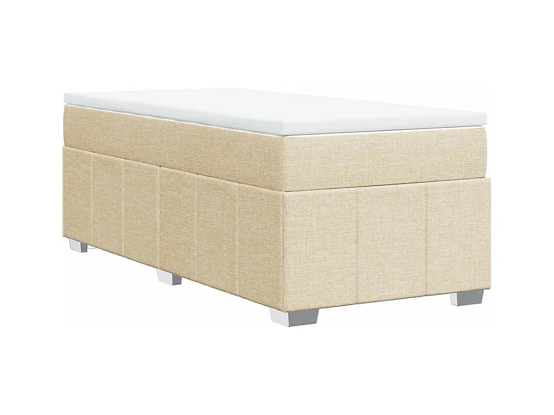 Boxspringbett mit Matratze Creme 100x200 cm Stoff