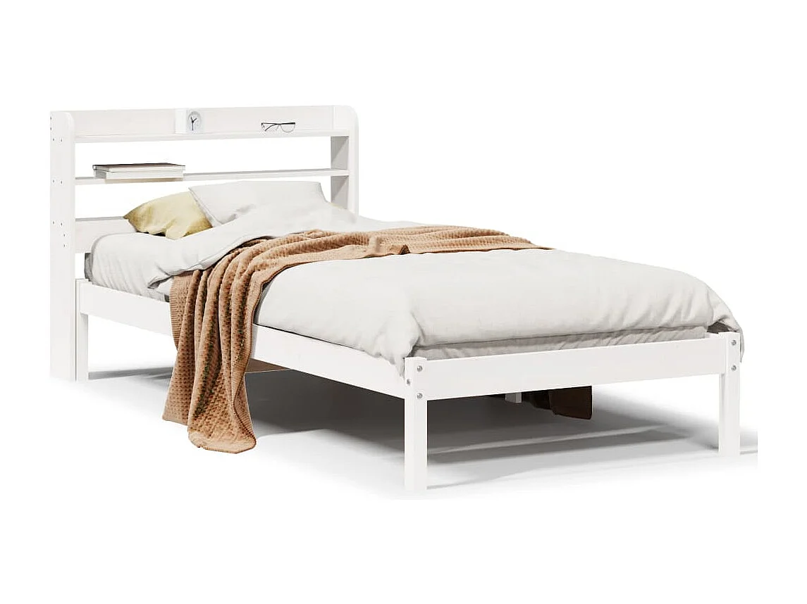 Bedframe zonder matras massief grenenhout wit 140x200 cm