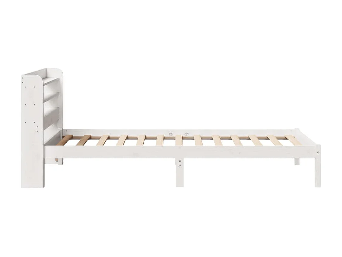 Bedframe zonder matras massief grenenhout wit 140x200 cm